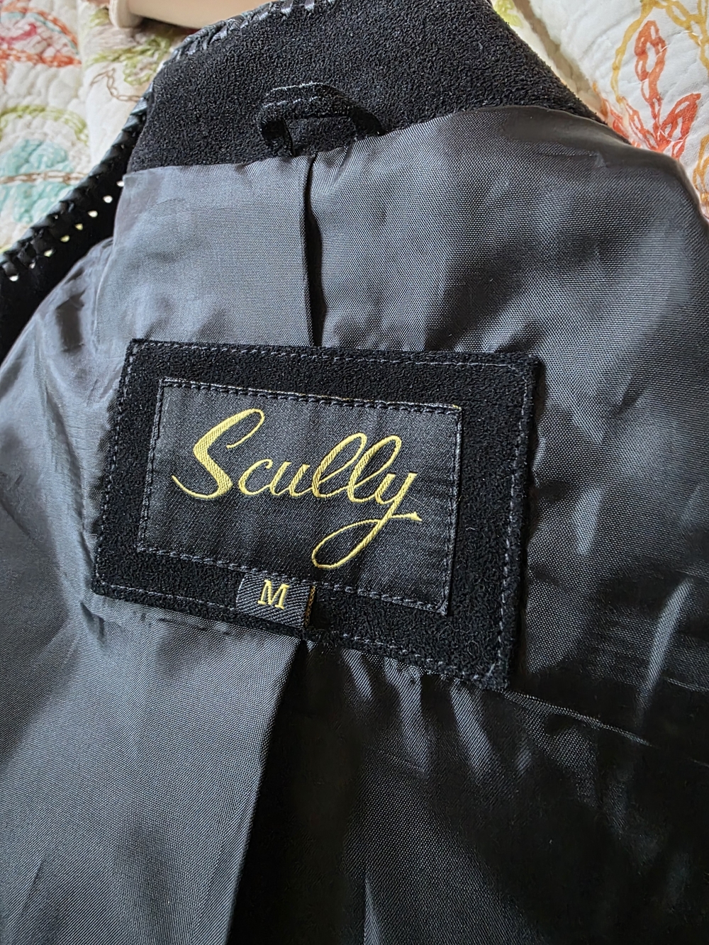 Scully Black Suede Fringe Jacket with Wooden Bead Detail - Picture 3 of 4